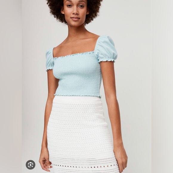 Aritzia Wilfred Presley Smocked Blouse - Picture 2 of 4